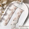 HTUTWOO Floral Apple Watch Band, Engraved Flower Silicone Strap 38/40/41/42/43/44/45/49mm for iWatch Series 11 10 9 8 7 6 5 4 3 2 SE Ultra - 4 of 4