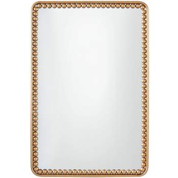 36"x24" Metal Wall Mirror with Beaded Detailing Gold - Olivia & May