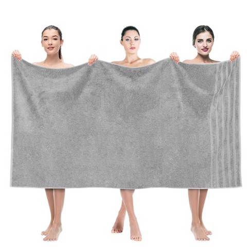 American Soft Linen Bath Towels 100% Turkish Cotton 4 Piece Luxury Bath Towel Sets for Bathroom - Rockridge Gray