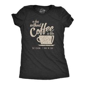Womens A Day Without Coffee Is Like Just Kidding I Have No Idea T shirt Funny - Crazy Dog Women's T Shirt - 1 of 4