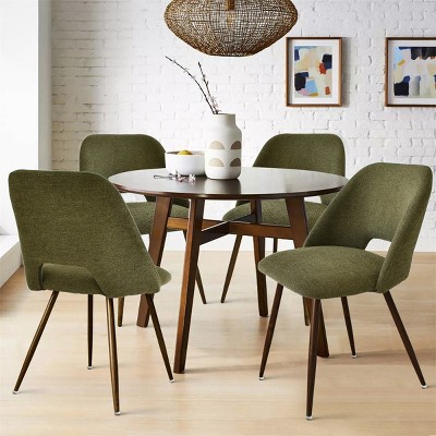 Set Of 4 Edwin Olive Green Upholstered Dining Chair the Pop Maison