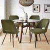 Panipeachy Upholstered Dining Chairs Set of 4, Mid-Century Modern Kitchen Chair with Walnut Finish Metal Legs - 2 of 4