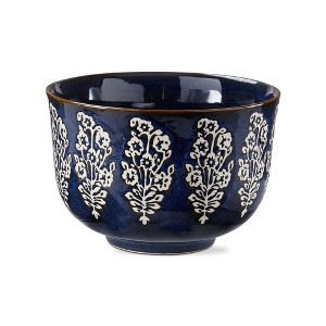 TAG Cottage Blue Block Print Reactive Glazed Stoneare Dinner Serve, 84 oz. Bowl, - 1 of 3