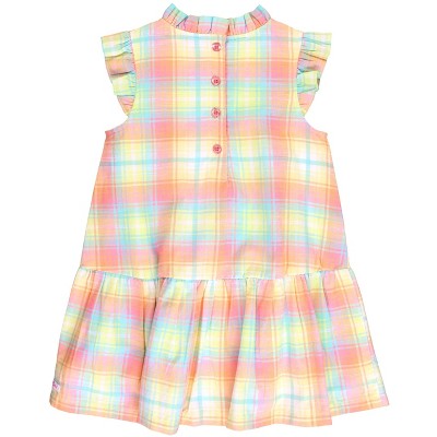 RuffleButts Toddler Mock Neck Sleeveless Flutter Dress
