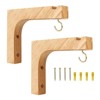 Aoibox Wooden Hanging Plant Hooks for Indoor Outdoor Use, Wall Mounted Bracket for Lanterns, Pots, Wind Chimes, Garden Decor (2-Pack, 5-Inch) - 2 of 4