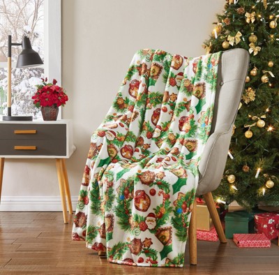 Kate Aurora Snowy Christmas Trees & Red Pick Up Trucks Holiday Accent Throw  Blanket - 50 X 60 : Target