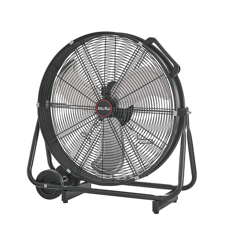 XtremepowerUS 24" Standing Fan High-Flow 6990 CFM Floor Fan Rolling Drum Shop Fan, Black, 2 of 5
