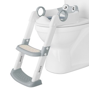 Toddler Potty Training Seat with Step Stool Ladder - Anti-Slip Pads, Adjustable Height Legs & Handles for Boys/Girls, Non-Slip Wide Step - 1 of 4