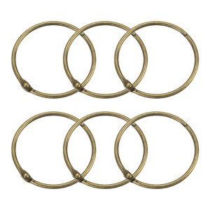 Unique Bargains Carbon Steel Loose Leaf Binder Snap Shower Curtain Rings 6 Pcs - 1 of 4
