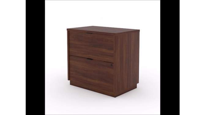 2 Drawer Englewood Lateral File Cabinet Spiced Mahogany - Sauder: Office Storage, Locking, Modern Style, 2 of 9, play video