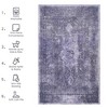 NAYSAYE Washable Rug 4' x 6' Soft Low Pile Area Rug Non Slip Machine Washable Indoor Carpet for Living Room Bedroom, Dark Gray - 3 of 4