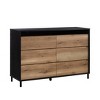 Acadia Way 6 Drawer Dresser Raven Oak - Sauder: Modern Storage with Metal Runners & Safety Stops - 2 of 4