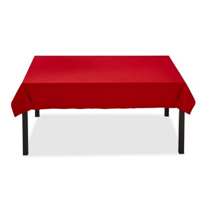 tagltd Threads Red Cotton Tablecloth, 84"L  x  60"W, 2.0" Hem