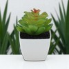 Unique Bargains Artificial Plants Plastic Green 2.2"x2.2"x2.56" 1 Pcs - 2 of 4