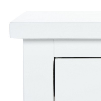 Dalat White Poplar Wood Night Table with Zinc Knob and Storage