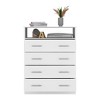 NicBex Modern Dressers with Metal Pulls,Minimalist Style,Wood Dresser for Bedroom,Study,Office,Living Room,Entryway,White/Black/Gray - 3 of 4