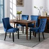 FONTOI Upholstered Wing-Back Dining Chair with Backstitching Nailhead Trim and Wood Legs, Set of 2, Blue, 20.4"*37.4"*27.4" - 4 of 4