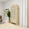 Vynxaria 70.28" Tall Arched Kitchen Pantry with Rattan Doors & Adjustable Shelves - 2 of 4