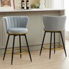 Counter Height Bar Stools Set of 2, 360° Swivel Upholstered Barstools with Backs and Metal Legs, 26" H Seat Height - 2 of 4