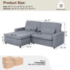 MUUEGM Corduroy L-Shaped Sectional with Ottoman| Upholstered Sofa with Deep Seat, Washable Cover, Removable Cushions - 3 of 4