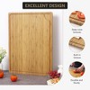 Large Bamboo Cutting Board, Wooden Cutting Board for Kitchen with Handles and Juice Groove, Chopping Board - 4 of 4