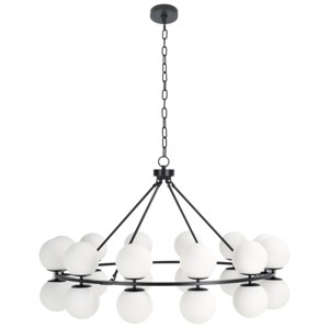 Traycee Metal Round Chandelier - CTL1053 - Black/White - Safavieh - 1 of 4