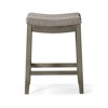 HomeRoots 26" Gray and Cool Gray Faux Leather and Solid Wood Backless Counter Height Bar Chair - 4 of 4