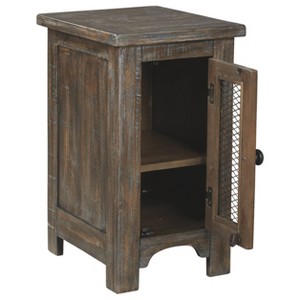 Signature Design by Ashley Danell Ridge Chair Side End Table Brown: Pine Wood, Adjustable Shelf Storage - 1 of 4