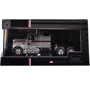 1980 GMC General Truck Tractor Silver Metallic with Black and Red Stripes 1/64 Diecast Model by IXO Models - 1 of 1