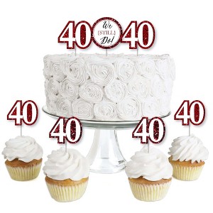 Big Dot of Happiness We Still Do - 40th Wedding Anniversary - Dessert Cupcake Toppers - Anniversary Party Clear Treat Picks - Set of 24 - 1 of 4