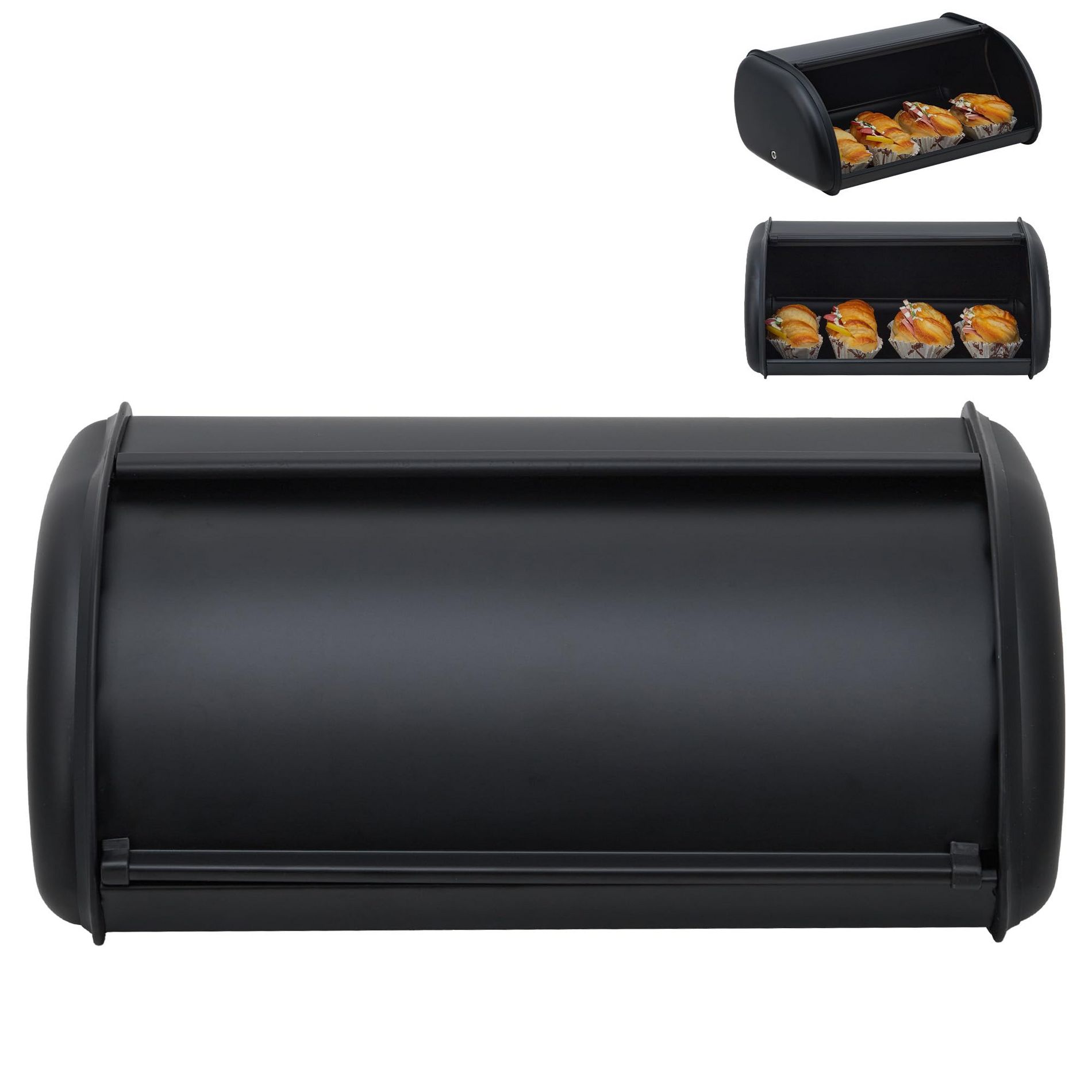 Stainless Steel Bread Box for Kitchen Countertop, Roll Top Bread Storage Container for Homemade Bread for Kitchen Counter, Pantry Shelf, Family