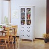 Syemin Decorative Storage Cabinets Tall Pantry Cabinet with Glass Doors for Kitchen, Living Room, Dining Room, - 3 of 4