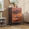 GALAXHERO 4 Drawer Wood Dresser, Tall Nightstand & Storage Chest for Bedroom, Hallway, Living Room & Closet, Sturdy Metal Frame - 2 of 4