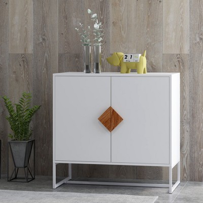 NicBex Accent Buffet Cabinet with Storage Modern Sideboard Cabinet Console Table with Solid Wood Structure and Square Shape Handle