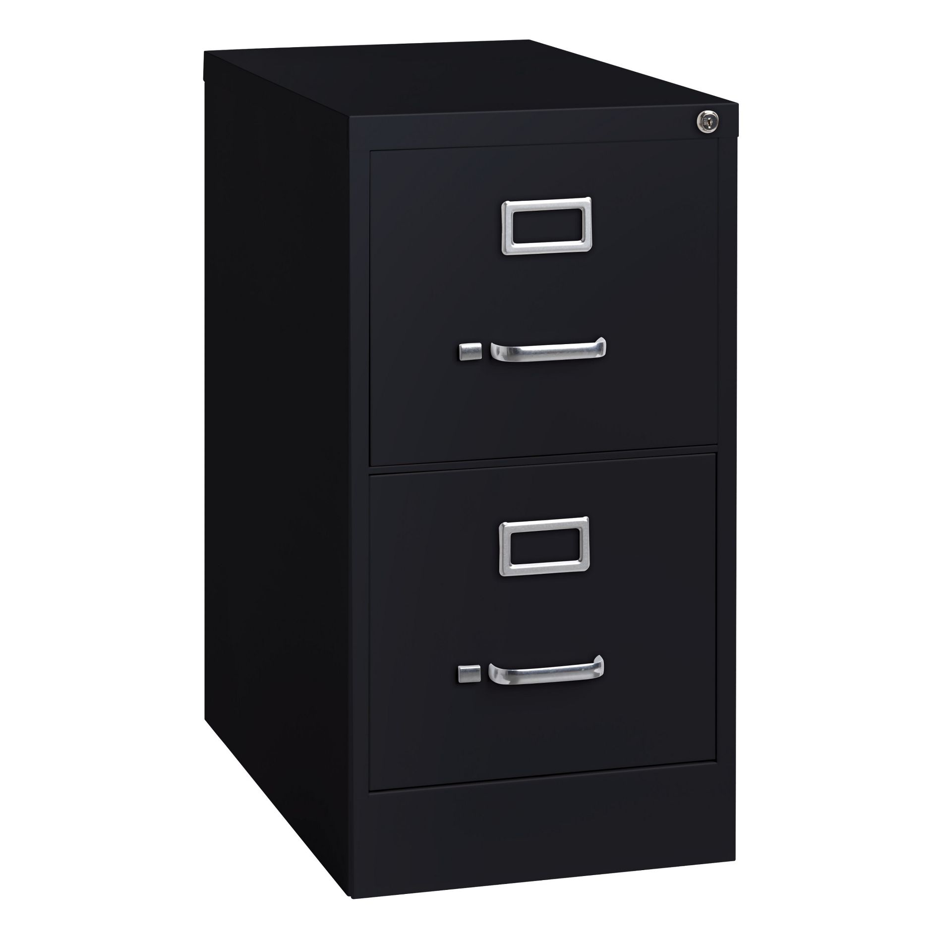 Hirsh 2 Drawer Vertical File Cabinet 22" Black: Steel Frame, GreenGuard & ANSI/BIFMA Certified, No Assembly Required