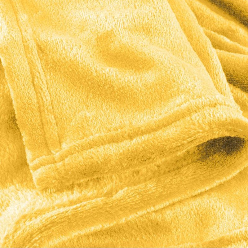 3pk 60&#34;x50&#34; Fleece Throw Blanket Yellow/Orange - Yorkshire Home, 4 of 5