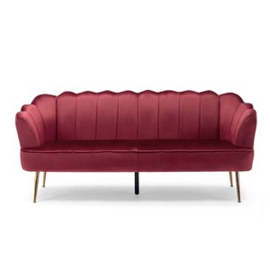 NicBex 3 Seater Sofa Couch with Deep Seat & Armrest Modern Upholstered Velvet Sofa with Metal Legs for Living Room - 1 of 4