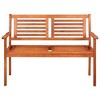 vidaXL 2-Seater Patio Bench, 47.2" Solid Wood Eucalyptus - image 3 of 4