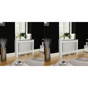 vidaXL Radiator Covers 2 pcs White MDF 44.1" - 1 of 4