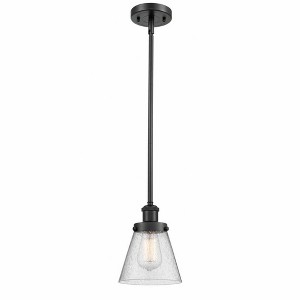 Cone - 1 Light Stem Hung Mini Pendant In Industrial Style-9 Inches Tall and 6 Inches Wide - 1 of 1