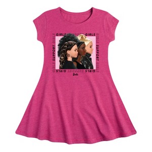 Girls' - Barbie - Girls Support Girls Fit & Flair Cap Sleeve Dress - 1 of 2