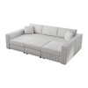 106.3" Convertible Sectional Sofa with Hydraulic Lift Storage Ottoman, Rabbit Plush - 4 of 4