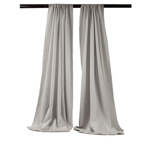 Slickblue Pack of 2 Polyester Backdrop Drapes – 96"H x 58"W, Rod Pocket, Semi Sheer, Serged Edges, 41 Colors Options - 1 of 3