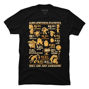 Men's Design By Humans Alien Statistics By LetterQ T-Shirt - 1 of 4