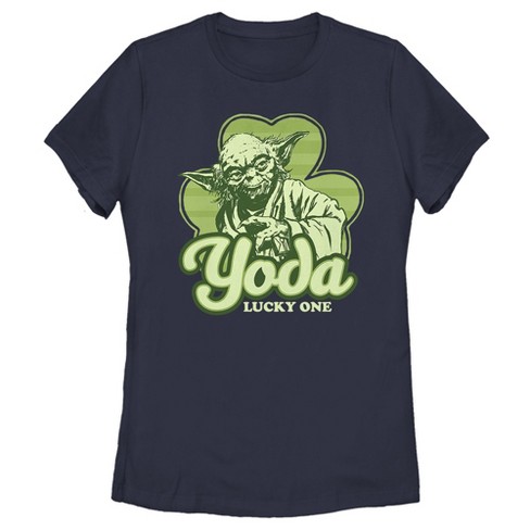Women's Star Wars St. Patrick's Day Yoda Lucky One T-shirt - Navy Blue -  Medium : Target