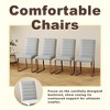 ChicFurnit Dining Set of 2 pcs Premium PU Chairs with High Density Foam and Sturdy Iron Legs for Home or Office, Gray, 21.5"*17.2"*35.7" - 4 of 4