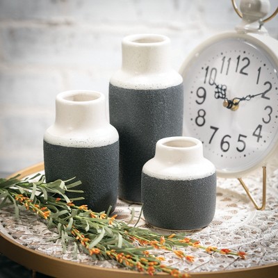 Trio of Timeless Ceramic Vases in White and Black