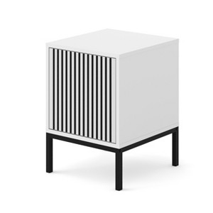 Homlando Modern Ravenna F Nightstand 16.06 in / 41 cm - Made in EU Furniture - Elegance Redefined with Milled Fronts - 1 of 4