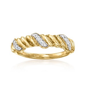 Ross-Simons 0.10 ct. t.w. Diamond Twisted Ring in 14kt Yellow Gold - 1 of 4