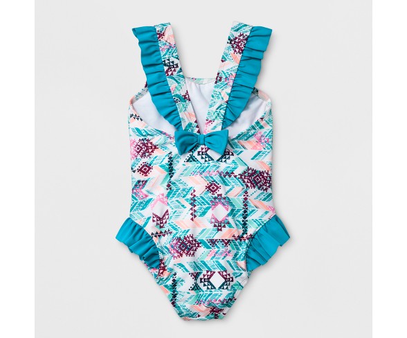 Mailbu Dream Girl Girls' Siren Voyage One Piece Swim Suit - Blue 4